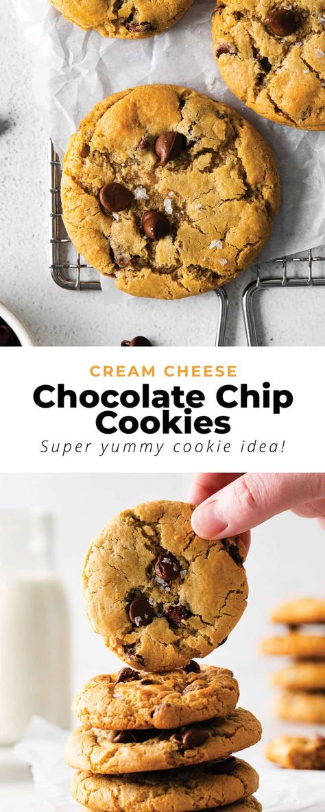 Egg Free Chocolate Chip Cookies, Strawberry Frosting Recipes, Cream Cheese Chocolate Chip, Cream Cheese Chocolate Chip Cookies, Recipes With Cheese, Chocolate Chip Cookie Recipes, Mouse A Cookie, Frozen Cookie Dough, Strawberry Frosting