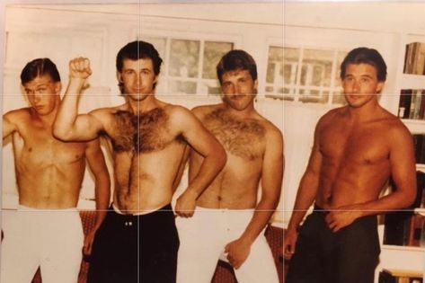 Alec Baldwin and His Brothers Are Shirtless and Toned in Incredible Throwback Photo Baldwin Brothers, William Baldwin, Quentin Crisp, Famous Brothers, Thursday Pictures, Houston We Have A Problem, Shirtless Actors, Stephen Baldwin, James Dean Photos