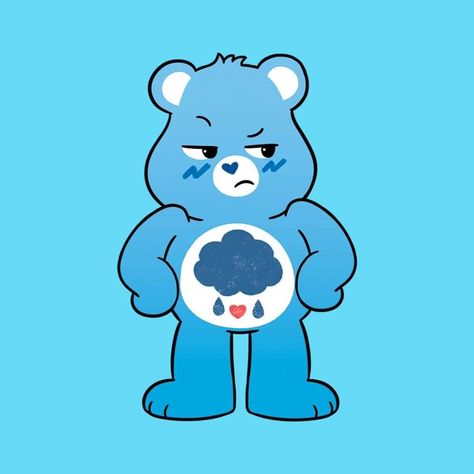 Care Bears Wallpaper, Grumpy Care Bear, Care Bear Tattoos, Bears Wallpaper, Grumpy Bear, Tim Burton Style, Care Bears Cousins, Blue Tattoo, Bear Drawing