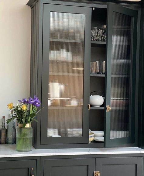 Reeded Glass Kitchen, Glass Bathroom Cabinet, Victorian Home Ideas, Receiving Flowers, Glass Kitchen Cabinet, Glass Kitchen Cabinet Doors, Glass Kitchen Cabinets, Glass Cabinet Door, Glass Pantry Door