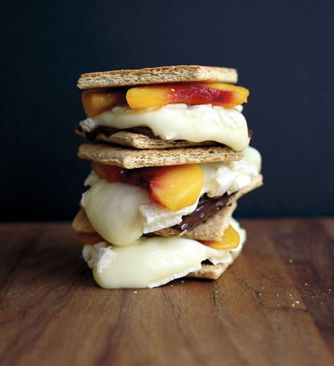 S'Mores Recipes - Unique Ideas for S'mores | SELF Peach Smores, Peach Brie, Waffle Sliders, Andes Mint Chocolate, Chocolate Smores, Smore Recipes, Joy The Baker, Wisconsin Cheese, Chocolate Graham Crackers