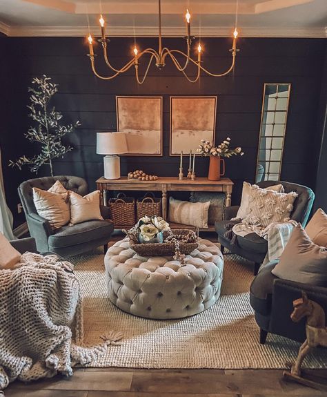 Sitting Room Farmhouse, Room Sitting Area Ideas, Living Room Sitting Area Ideas, Front Sitting Room Ideas, Hygge Home Inspiration, Parlor Room Ideas, Sitting Room Ideas Cozy, Dining Room Conversion, Keeping Room Ideas