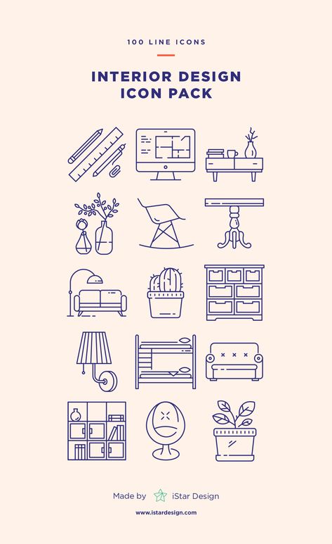 Interior Design Icons Set made by iStar Design. Series of 100 pixel-perfect icons, created by influence of interior design, construction & repair. Neatly organized icon, file and layer structure for better workflow experience. Carefully handcrafted icons usable for digital design or any possible creative field. Suitable for print, web, symbols, apps, infographics. Interior Design Illustration Graphics, Interior Design Infographic, Interior Design Symbols, Interior Symbol, Unique Doors Interior, Interior Design Icon, Digital Icon, Interior Design Illustration, Interior Design Tools