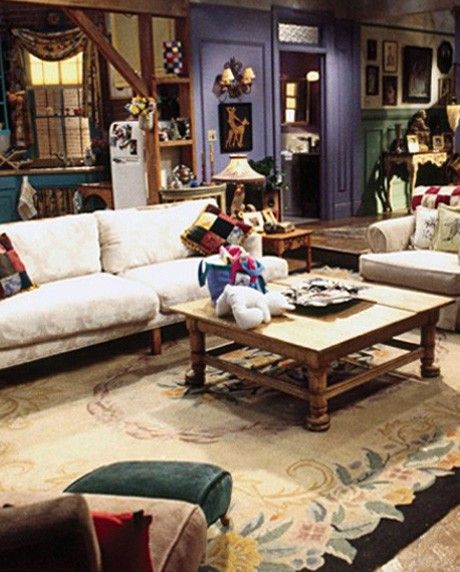 Monica Gellar - How To Get The Friends Apartment | Find out how to recreate the Friends apartment in your own home. #refinery29 http://www.refinery29.com/2013/09/54233/monica-gellar-friends-apartment Underrated Characters, Appartement New York, Friends Apartment, Tv Home, Ikea Kids, Cute Furniture, Friends Set, Purple Walls, Friends Show