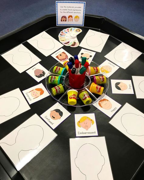 The Rural Headteacher’s Instagram profile post: “Emotions tuff tray play 😁😢😊😔😡😫😳 #tufftrayfun #tufftrayideas #emotions #healthandwellbeing #tufftray #creativeplay #tufftrayplay…” All About Me Eyfs, Feelings Activities Preschool, Nurture Room, The Colour Monster, Childminding Ideas, Colour Monster, Marvellous Me, Reception Classroom, Wellbeing Activities