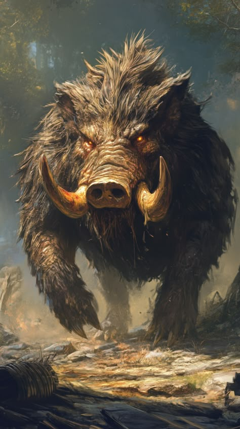 Boar Mount Dnd, Boar Monster Art, Alien Animals Concept Art, Boar Monster, Greek Mythology Monsters, Boar Art, Dnd Animals, Fantasy Mounts, Mythology Monsters