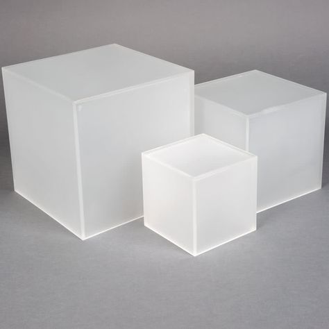 American Metalcraft AC579 Set of Three Frosted Acrylic Cube Risers Food Risers, Elegant Buffet, Museum Display Cases, Wedding Cake Display, Altar Design, Acrylic Vase, Buffet Set, Display Risers, Acrylic Display Stands