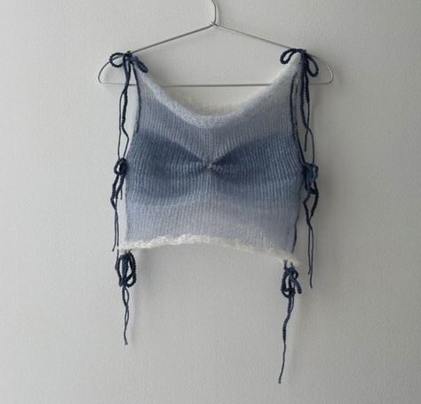 Outfit Ideas March, Crochet Store, Light Steel Blue, Knitting Machine Patterns, Clothing Outfit Ideas, Crochet Design Pattern, Yarn Thread, Tie Crop Top, Crochet Flower Tutorial