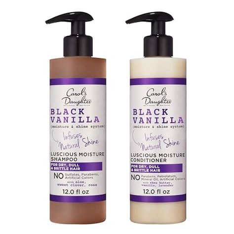 Carol's Daughter X Coco Gauff Unmatched Moisture Bundle: Black Vanilla Sulfate Free Shampoo and Conditioner Set for Curly, Wavy or Natural Hair, Moisturizing Hair Care for Dry, Damaged Hair, 1 Kit Sulfate Free Shampoo And Conditioner, Curly Routine, Hair Smoothie, Daughter Black, Weekly Vlog, Low Porosity Hair, Color Safe Shampoo, Curly Hair Care Routine, Carols Daughter Products