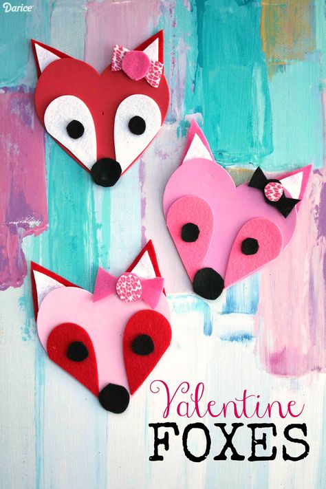 Fox Valentine, Quotes Valentines Day, February Crafts, Easy Valentine Crafts, Valentine Craft, Valentine's Day Crafts For Kids, Preschool Valentines, Valentines Day Crafts, Valentine Crafts For Kids