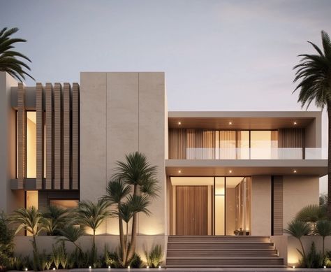 Semi D House, California Minimalist, Villa Floor Plan, Villa Marrakech, Sims4 House, Exterior Facade, Modern Villa Design, Dream Life House, Minimalist House