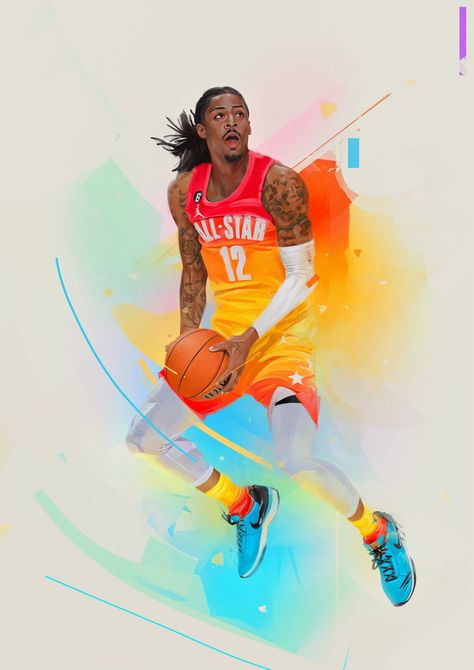 2023 NBA All-Star Game on Behance Nba Iconic Photos, Ugc Inspiration, Nba 2023, Ja Morant Style, Arm Tattoos For Guys Forearm, Grizzlies Basketball, Simple Western Wallpaper Iphone, Nba Logos, 2023 Wallpaper