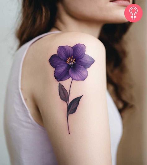 If you are naturally drawn to the calming tones of violet flowers, violet tattoos will help you express your heart on your skin. Check out some designs here. Violet Ankle Tattoo, Purple Poppy Tattoo, Dark Purple Tattoo, Simple Violet Flower Tattoo, Violet Flower Tattoo Designs, African Violet Tattoo, Violets Tattoo, Violet Tattoo Flower, Purple Flower Tattoo