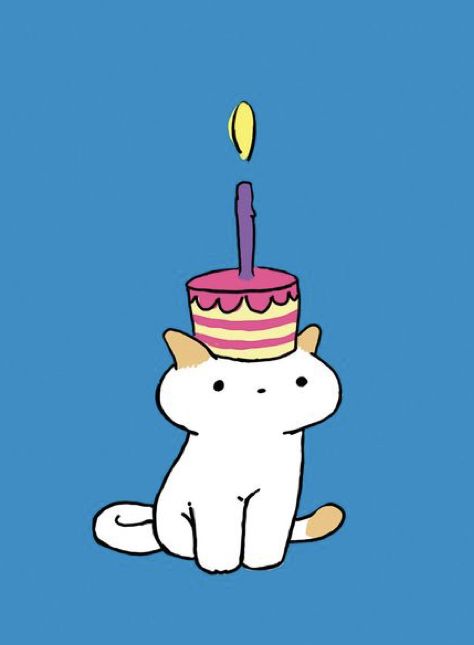 Cute Happy Birthday Lettering, Cute Birthday Cat Drawing, Cat With Birthday Hat Drawing, Cat With Cake Drawing, Cat Themed Birthday Cards Diy, Cute Birthday Cards Printable, Cute Bday Drawings, Birthday Things To Draw, Simple Birthday Doodles