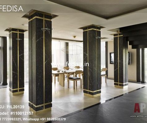 Interior Column Design, Pillar Design Interior, Column Interior, Column Decoration Ideas, Column Design Ideas, Interior Pillars, Columns Design, Column Decor, Columns Interior