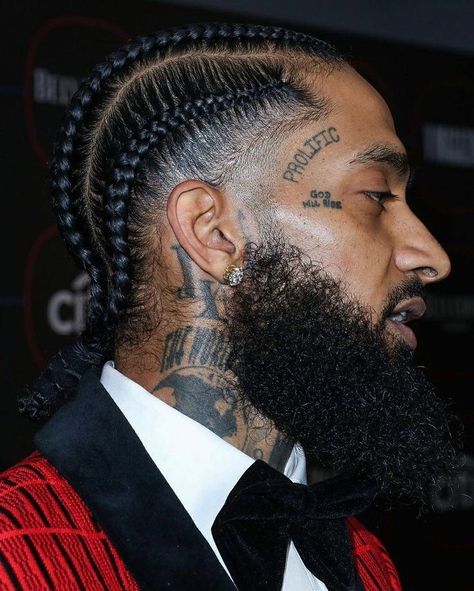 @babyyyhairz on Instagram: “Naybahood💙 #hussleandmotivate #hussleandboog #hussle #hussleforever #husslethagreat #hussleandboog #hussleforever #nipsyhussle…” Nipsey Hussle Lauren London, Matrix Hairstyle, Nipsey Lauren, Cornrow Braids Men, Lauren London Nipsey Hussle, Braid Styles For Men, Cornrow Hairstyles For Men, Braids Men, Hairstyle Names