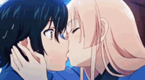 Anime Kiss GIF - Anime Kiss Love - Discover & Share GIFs Anime Kisses Moment, Scene Animation, Love Kisses And Hugs, Forced Kiss, Cartoon Kiss, Kiss Anime, French Anime, Kissing Scene, Tongue Kissing