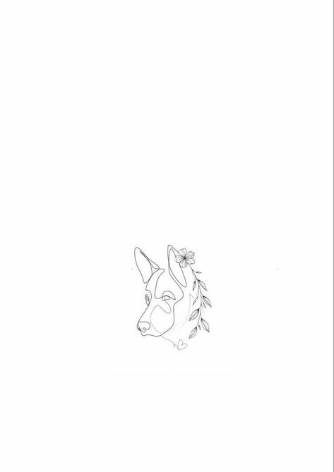 Dog Landscape Tattoo, Tasteful Dog Tattoos, Boho Dog Tattoo, German Shepherd Dog Ear Outline Tattoo, 3 Dog Tattoo Ideas, Dog Tattoos Aesthetic, Husky Memorial Tattoo, Dainty Dog Tattoo Simple, Small Tattoos For Your Dog