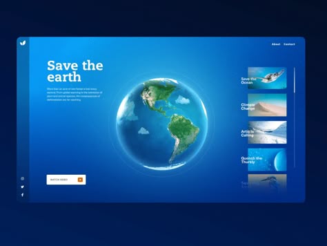 Save Earth by Minh Pham ✪ on Dribbble Interactive Web Design, Ui Design Website, Earth Design, Ux Design Inspiration, Music App, Ui Design Inspiration, Ui Inspiration, User Interface Design, Mobile App Design