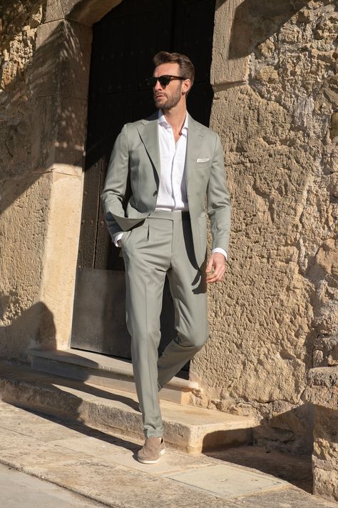 Suits Suits Summer Men, Men's Suit For Wedding, Men’s Italian Wedding Suit, Men’s Summer Suit Wedding, Man Suit Wedding Guest, Summer Formal Men Wedding, Italian Mens Suits, Old Money Wedding Outfit Men, Semi Formal Mens Wedding Attire