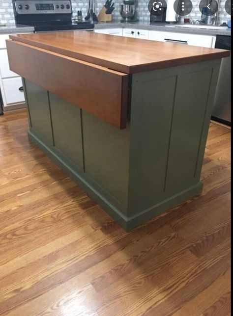 Door Tables, Kitchen Island With Drop Leaf, Drop Leaf Kitchen Island, Unique Kitchen Design, Homestead Kitchen, Kitchen Island With Seating, Kitchen Island Ideas, Cabin Kitchens, Diy Kitchen Island