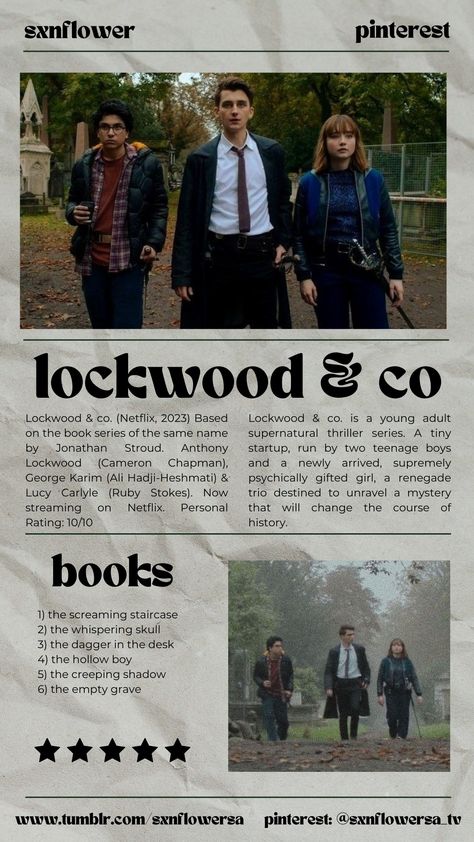 made by me Lockwood And Co Wallpaper, Cameron Chapman, Car Checklist, Three Best Friends, Lockwood And Co, Tv Show Quotes, Netflix Streaming, Fictional World, Book Show