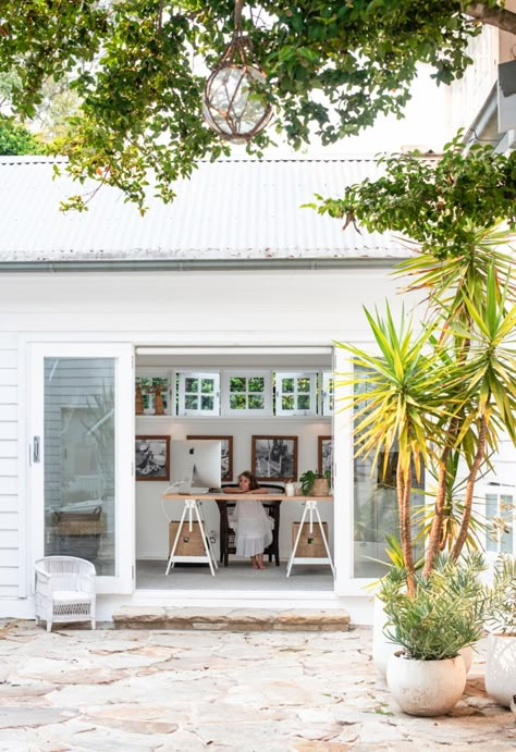 Old Beach House, Mediterranean Courtyard, Coastal Mediterranean, Danish House, Mediterranean Style Home, Mediterranean Style Homes, Spanish Style Home, Paid Off, Granny Flat