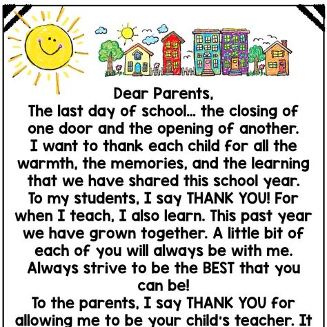 Parent Letters From Teachers, Preschool Graduation Speech, Kindergarten Graduation Speech, Preschool Graduation Poems, Graduation Poems, Preschool Poems, Letter To Students, Notes To Friends, Teacher Poems