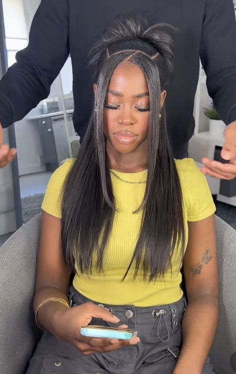 Bday Hair, Sleek Ponytail Hairstyles, Frontal Wig Hairstyles, Birthday Hairstyles, Catty Noir, Quick Weave Hairstyles, Birthday Hair, Front Lace Wigs, Pretty Braided Hairstyles