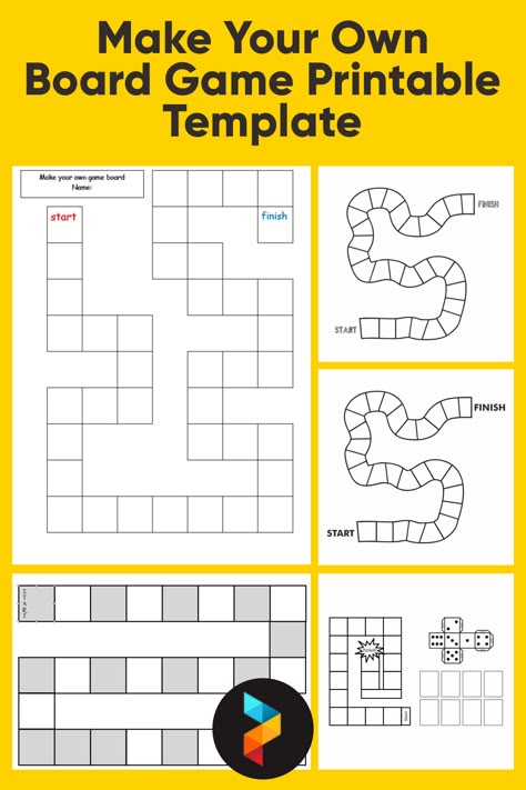 Board Game Book Report, Boardgame Template Free Printable, Make Your Own Game Board, Blank Game Boards Free Printable, Blank Board Game Template Free, Create Your Own Board Game, Make Your Own Board Game, Game Board Template, Board Game Printable