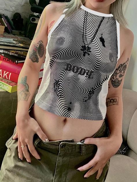 2023 Buy Screen Print Tank Top under US$13 in Tops&Tees Online Store. Free Shipping with US$69+. Check reviews and buy it today. Style: Casual/Street/Y2K/Sweet/Sexy/Punk/Hip Pop/Vintage Fabric Content: Polyester, Spandex Fit Type: Slim fit #y2k #retro #aesthetic #vintage #vintagestyle #backtoschool #backtoschooloutfits #firstdayofschooloutfit #spring #summer #summerstyle #streetstyle #outfits #ootd #trendyoutfits #fashionista #casualoutfits Forms Sketches, 6th Form Outfits, Form Outfits, Pants Ideas, 6th Form, Tshirts Design, Street Y2k, Bodycon Floral Dress, Mini Tank Dress