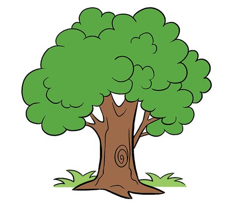 How to Draw Cartoon Tree: Step 20 How To Draw Nature, Tree Drawing For Kids, Nature Art Ideas, Family Tree Drawing, Tree Drawing Simple, Cartoon Tree, Trees For Kids, How To Draw Flowers, Cartoon Trees