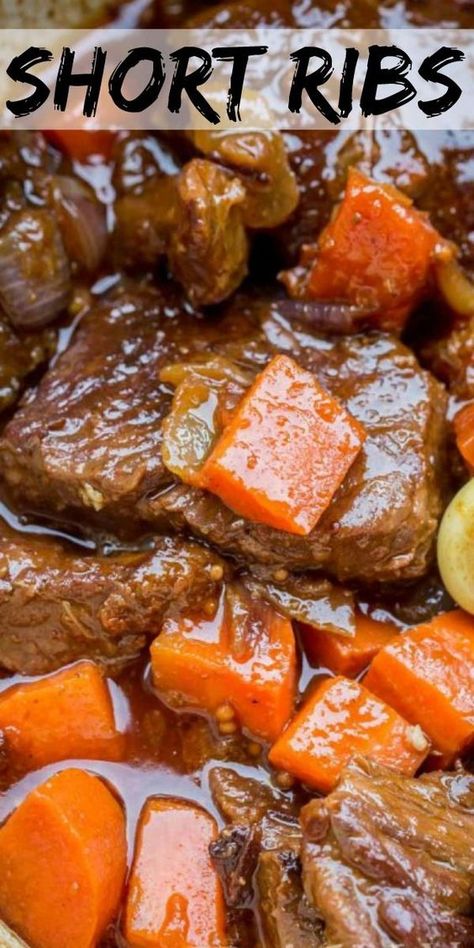 Shortribs Dutchoven, Short Rib Recipes Crockpot, Short Rib Recipes Oven, Beef Chuck Short Ribs, Boneless Beef Ribs, Short Rib Stew, Braised Short Ribs Recipe, Boneless Beef Short Ribs, Short Ribs Slow Cooker