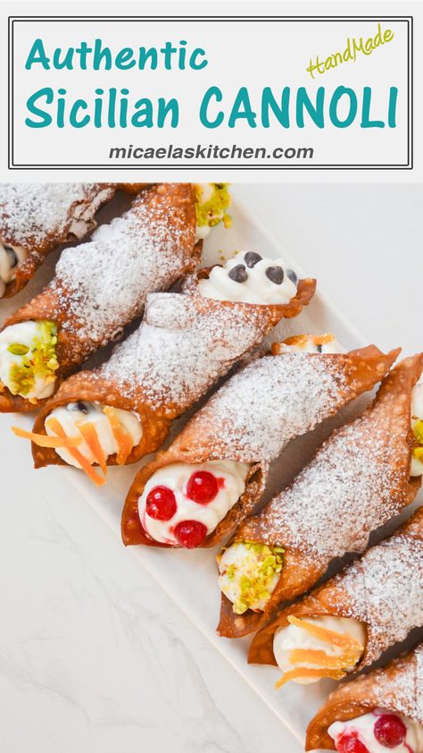 Traditional Sicilian Cannoli Recipe, without food processor or stand mixer Authentic Italian Cannoli Recipe, Sicilian Recipes Authentic, Sicilian Cannoli Recipe, Sicilian Cannoli, Italian Cannoli, Cannoli Recipe, Recipes Italian, Sicilian Recipes, Cannoli