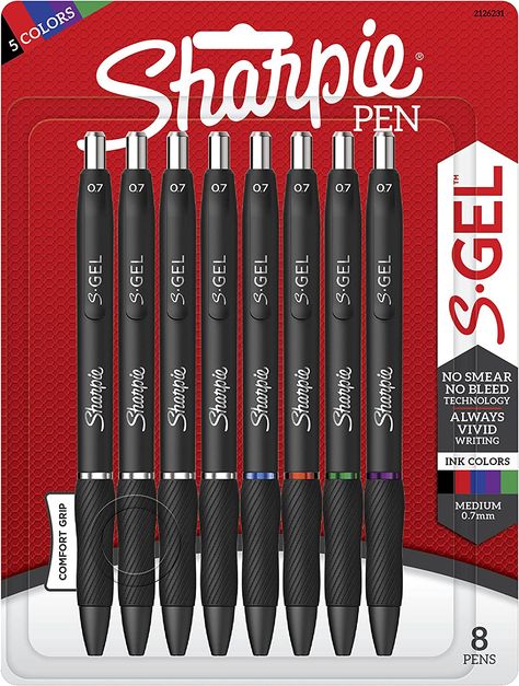 When I draw analog, doodling and goofing around, or just writing something, I LOVE these pens! I currently have four of them on my desk and two in my truck. I like drawing them, getting the base of a cartoon down, then hitting it with a Pentel brush pen for thickness and effects. This fine pen has never let me down! *** As an Amazon Associate I earn from qualifying purchases. Best Pens For Writing, Coloring Pens, Sharpie Colors, Journaling Writing, Drawing Pens, Sharpie Pens, Gel Pens Set, Gel Medium, Gel Ink Pens