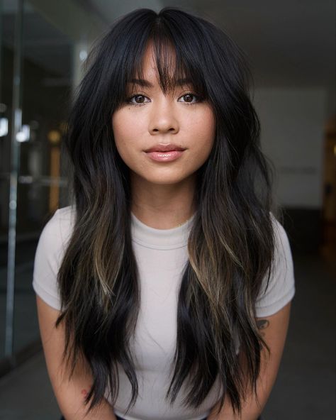 Airy Bangs, Long Layered Haircuts With Bangs, Long Layers With Bangs, Layered Haircuts With Bangs, Layered Hair With Bangs, Shaggy Long Hair, Hair Adviser, Long Layered Haircuts, Hair 2024