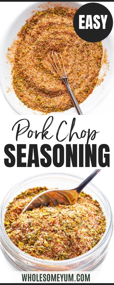 Pork Chop Seasoning Recipe Pork Spice Rub, Season Pork Chops, Pork Roast Seasoning, Quick Pork Chops, Paleo Pork Chops, Low Carb Pork Chops, Seasoning Salt Recipe, Homemade Seasoning Mixes, Healthy Pork Chops