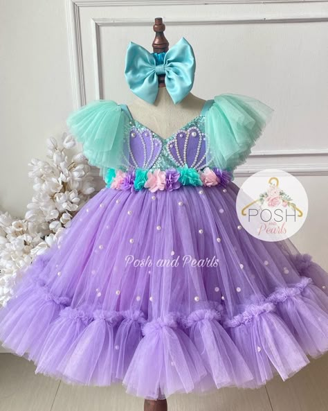 Mermaid themed gowns 🩵💜 Available on hand! size for 1-2 yrs old Place your orders now 🤗 Baby Girl Fancy Dresses, Kids Mermaid Dress, Mermaid Birthday Dress Girl, Birthday Lehenga, Mermaid Theme Dress, Net Frock Design, Mermaid Dress For Kids, Net Frock, Kids Birthday Dresses