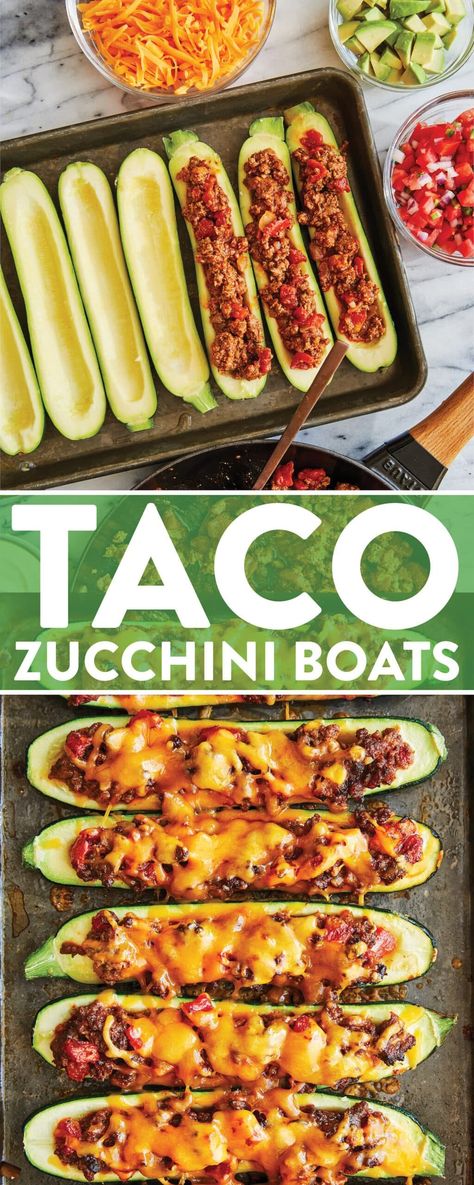 Beef Zucchini Boats, Taco Zucchini Boats, Taco Zucchini, Taco Stuffed Zucchini, Zucchini Boat Recipes, Low Carb Low Fat Recipes, Zucchini Boats, Low Carb Zucchini, Best Low Carb Recipes