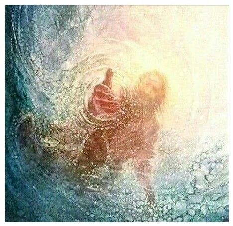 Christ reaching through the water Pictures Of Christ, Prophetic Art, Walk On Water, Deep Water, Jesus Pictures, My Savior, Under Water, Church Of Jesus Christ, Jesus Saves