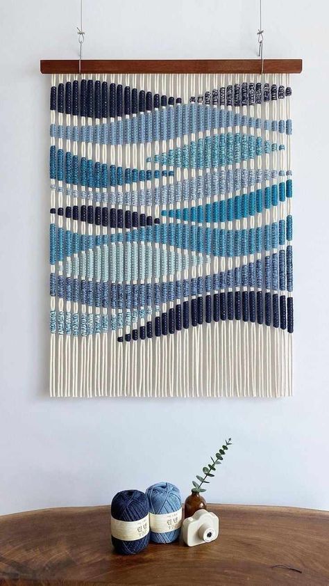 Macrame Wall Hanging Beach, Wall Macrame Decor, Sunset Weaving, Knitting Decor, Macrame Wave, Macrame Studio, Macrame Weave, Diy Wall Hanging Yarn, Yarn Art Projects