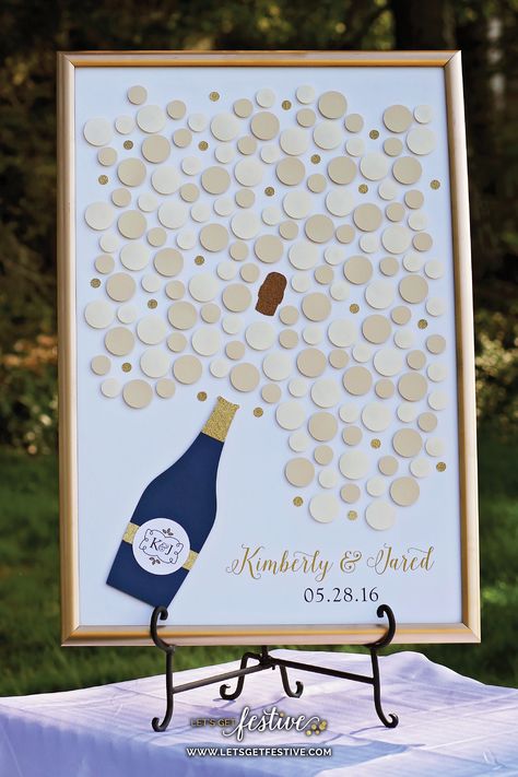 Champagne Bubbles Wedding Guestbook Wedding Decor Let's Get Festive, LLC http://www.letsgetfestive.com/keepsakes/guestbooks Creative Wedding Guest Book Ideas, Creative Wedding Guest Book, Bubbles And Brews, Bubbles Wedding, Creative Wedding Guest Books, Stock The Bar Party, Bubbles Party, Engagement Party Cards, Wedding Shower Signs