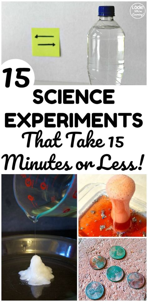 These easy 15 minute science experiments are so simple kids can do them at home! These make excellent science activities for small groups too! Experiments For First Grade, Easy Group Science Experiments, Easy Classroom Science Experiments, Science Experiments For First Grade, First Grade Science Experiments At Home, Jello Experiments For Kids, Easy First Grade Science Experiments, Easy Science Experiments For Kids At Home, Small Group Activities Elementary