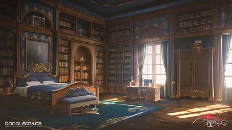 ArtStation - Bedroom, EVYAN Art Design Anime Royal Bedroom Background, Fantasy Rooms Art, Fantasy Interior Art, Fantasy Room Concept Art, Fantasy House Interior Art, Royal Bedroom Concept Art, Castle Interior Concept Art, Fantasy Bedroom Art, Bedroom Fantasy Art