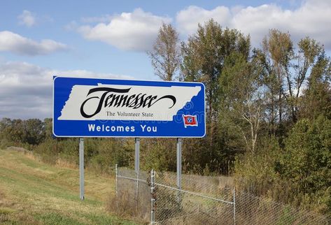 Tennessee, The Volunteer State. A roadside sign welcomes travelers to Tennessee, #Sponsored , #Ad, #SPONSORED, #Volunteer, #welcomes, #travelers, #State Roadside Signs, State Signs, Future Life, Welcome Sign, Highway Signs, Tennessee, Photo Image, Editorial, Stock Photos