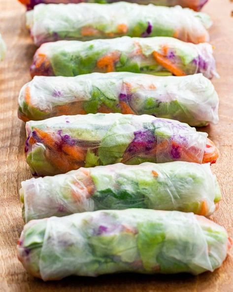 Healthy Spring Rolls Recipe, Fresh Spring Rolls Recipe, Vietnamese Fresh Spring Rolls, Healthy Spring Rolls, Spring Rolls Recipe, Veggie Spring Rolls, Vietnamese Spring Rolls, Vegetable Spring Rolls, Fresh Spring Rolls