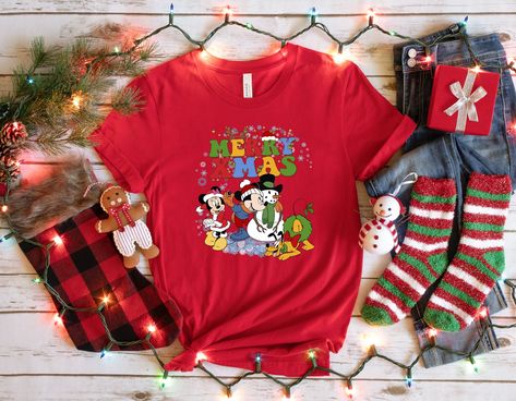 Vacation Matching Shirts, Disney Christmas Vacation, Disneyland Christmas, Disney Christmas Shirts, Minnie Christmas, Disney Etsy, Christmas T Shirts, Disney Castle, Christmas Vacation