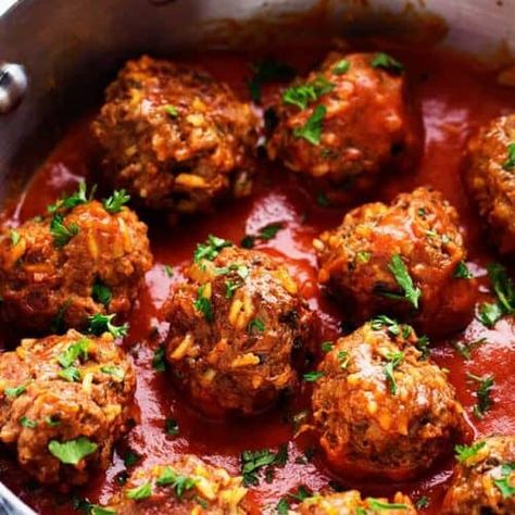 Porcupine Meatballs - The Recipe Critic Best Italian Meatball Recipe, Authentic Italian Meatballs, Porcupine Meatballs Recipe, Homemade Meatballs Recipe, Porcupine Meatballs, Meatball Dinner, Italian Meatball, Meatball Sauce, Pasta Sauce Homemade