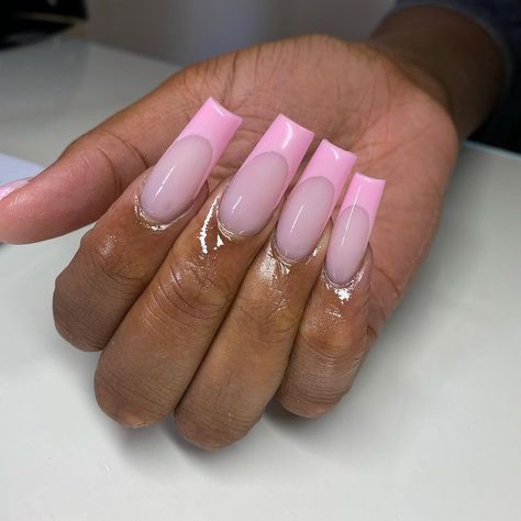 Pink Nail Designs On Black Women, Nail Designs On Black Women, Pink Nails Medium, Black Women Nails, Nail Ideas Spring, Barbie Nails, Toes Nails, 2023 Pink, Prom 2023