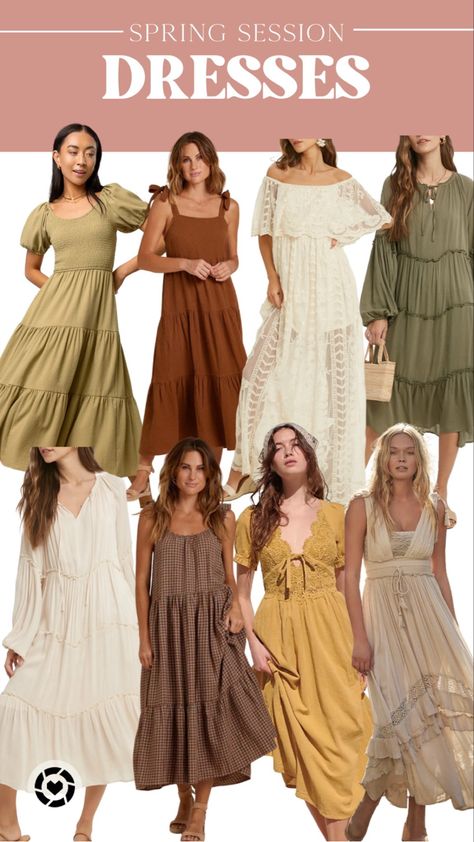 Earth Tone Dresses, Earth Colors Outfit, Spring Dress Ideas, Motherhood Minis, Hair Salon Pictures, Outfit Suggestions, Earth Tone Dress, Salon Pictures, Mini Outfit